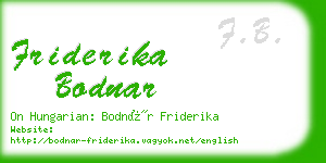friderika bodnar business card